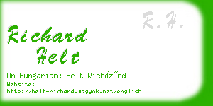 richard helt business card